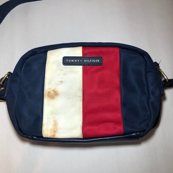 TOMMY HILFIGER Purse Crossbody Bag Women’s Size O/S Blue Red Colorblock - Picture 3 of 10